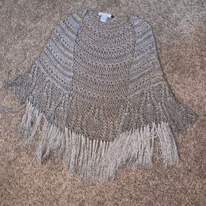 LE3NO Silver Cardigan